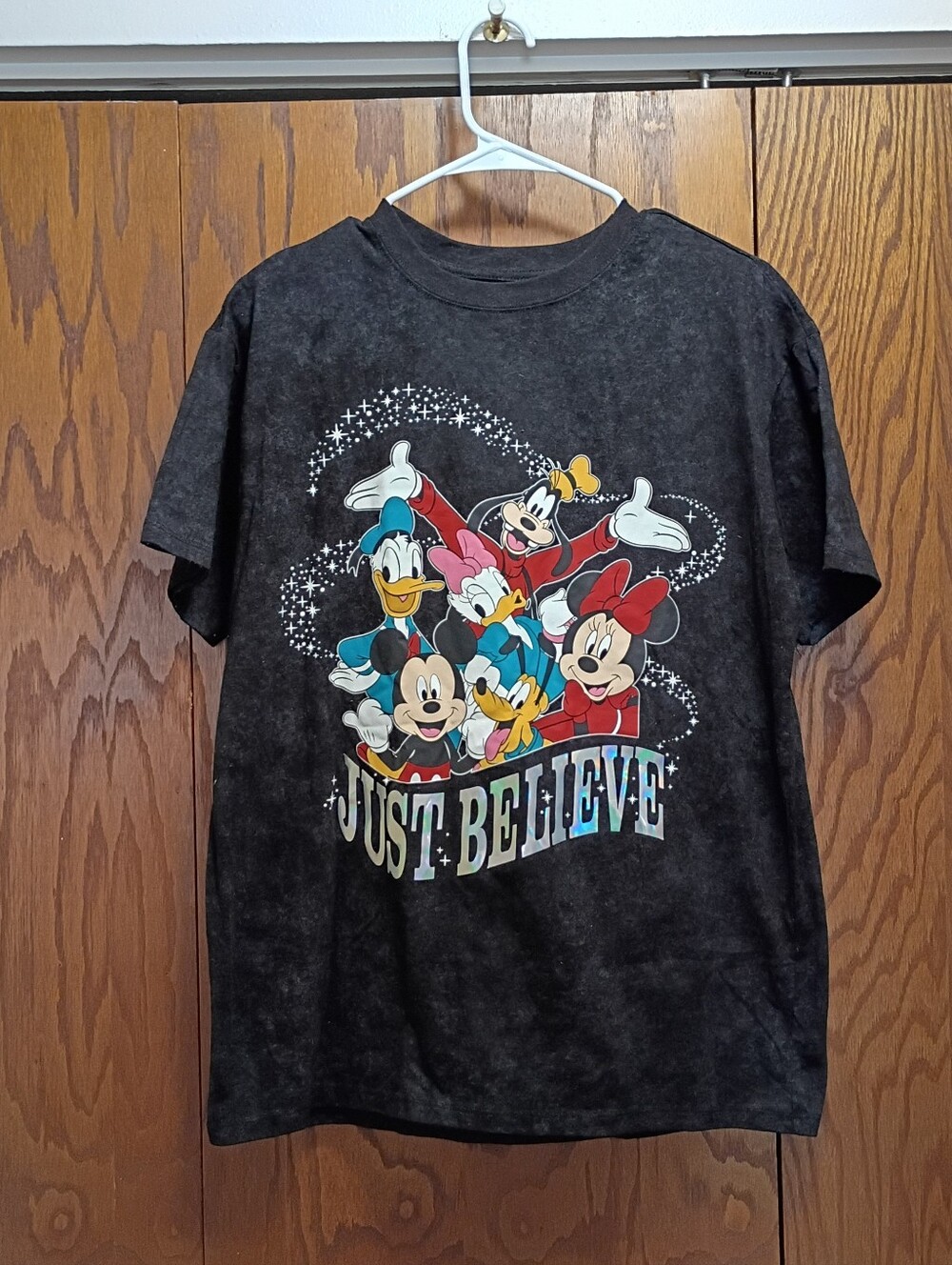 Disney Black 'Just Believe' Short-Sleeve Graphic Tee